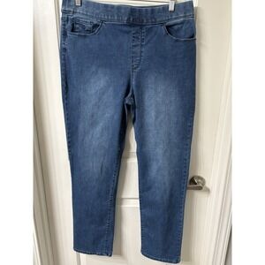 Gloria Vanderbilt Pull On Amanda Denim Jeans Sz 16 Stretch Comfy Wash And Wear